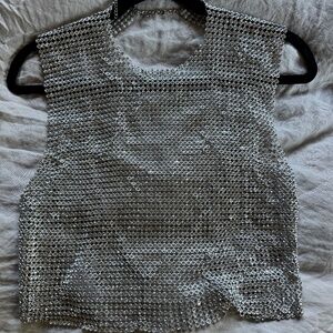She's a Gem Silver Rhinestone Tank